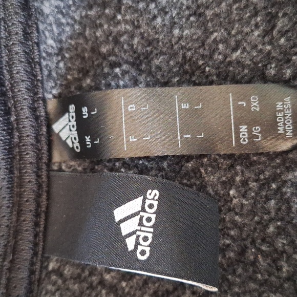 Adidas Gray Full Zip Hoodie with drawstring L - Picture 8 of 10